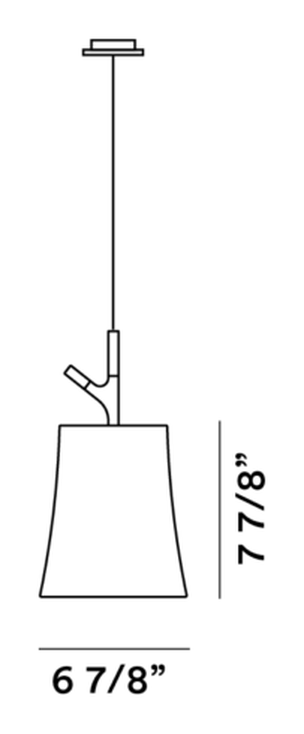 Birdie Pendant Lamp by Foscarini, size drawing: Birdie Piccola