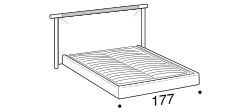 Nathan Bed by Ditre Italia, size drawing: Double size bed for 160x200 cm mattress