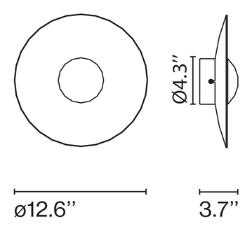 Ginger Ceiling Lamp Outdoor by Marset, size drawing: Ginger 32