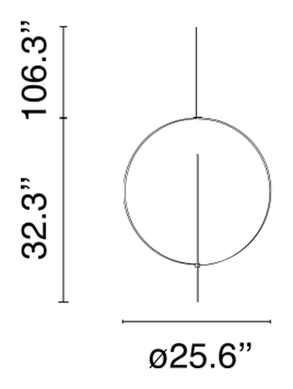 Overlap Pendant Lamp by Flos, size drawing: Overlap Suspension 1