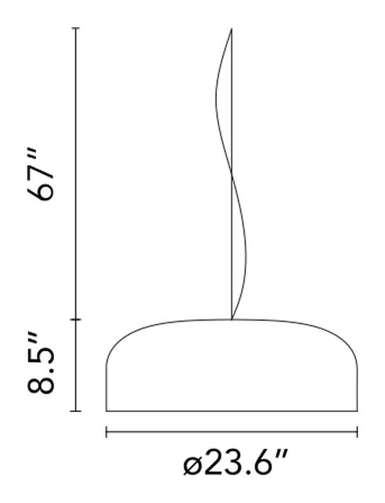 Smithfield Suspension Pendant Lamp by Flos, size drawing 1