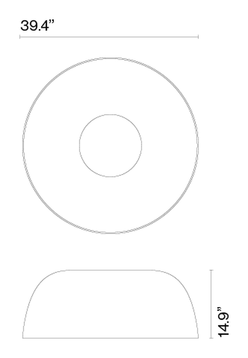 Djembé Ceiling Lamp by Marset, size drawing: Djembé 100.38