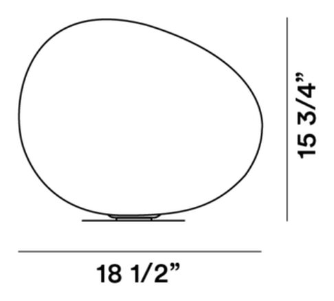 Gregg Table Lamp by Foscarini, size drawing: Gregg Grande