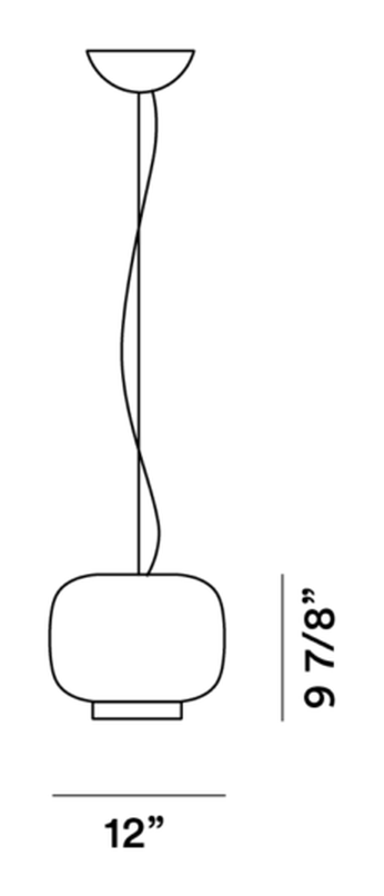 Chouchin 3 Pendant Lamp by Foscarini, size drawing