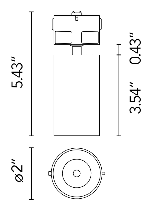 Light Shadow Pro Ø45 IC Rated Downlight by Flos, size drawing