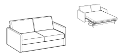 Freedom 2.0 Sofa Bed by Ditre Italia, size drawing: 3-seater sofa bed