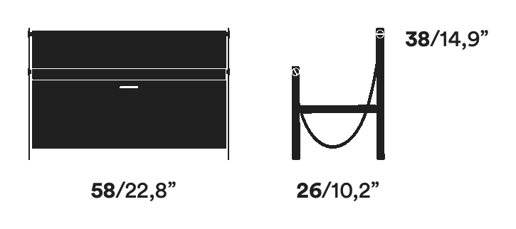 Portariviste Magazine Rack by Opinion Ciatti, size drawing
