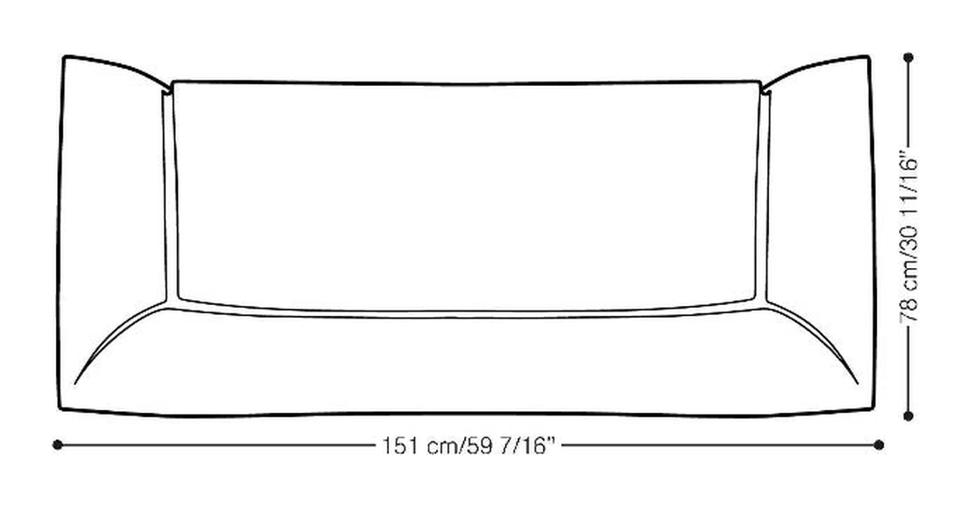 MB 2 Sofa by Heller, size drawing 3