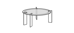 Aulos Coffee Table by Ditre Italia, size drawing: Small table
