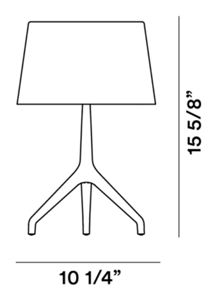 Lumiere XX Table Lamp by Foscarini, size drawing: Lumiere XX S