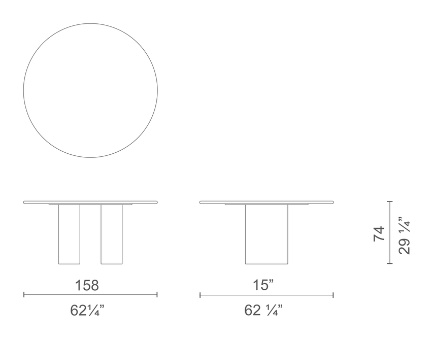 Dolmen Color Table by Cappellini, size drawing: DOC4