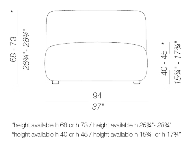 Plus Chaise Lounge 2, Indoor by LaPalma, size drawing