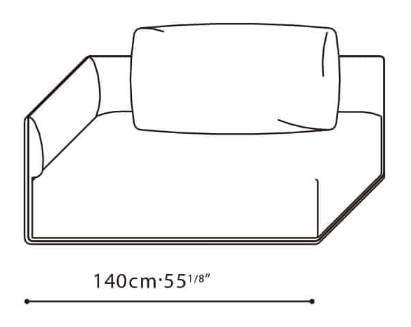 Elan-35 Sofa by Camerich, size drawing: C01F0204
