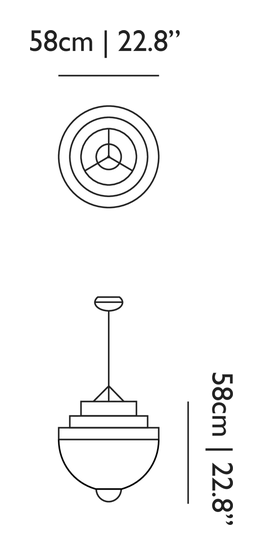 Meshmatics Pendant Lamp by Moooi, size drawing: Small
