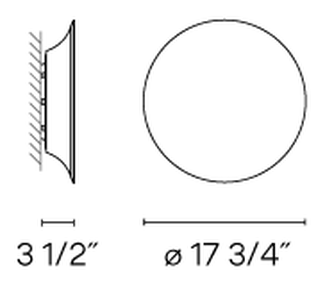 Puck Wall Art Lamp by Vibia, size drawing: Model 5472