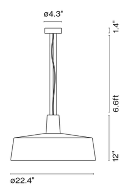 Soho Pendant Lamp Outdoor by Marset, size drawing: Soho 57