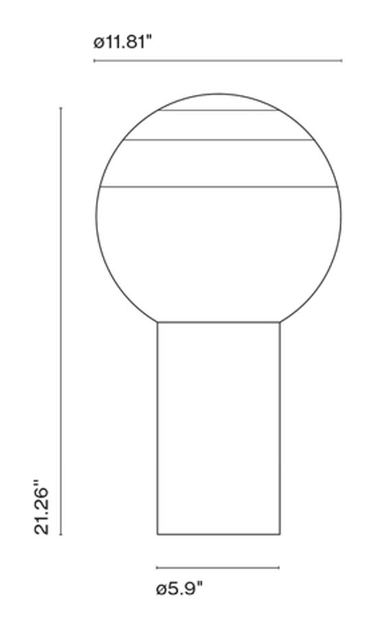 Dipping Light Table Lamp by Marset, size drawing: Dipping Light M