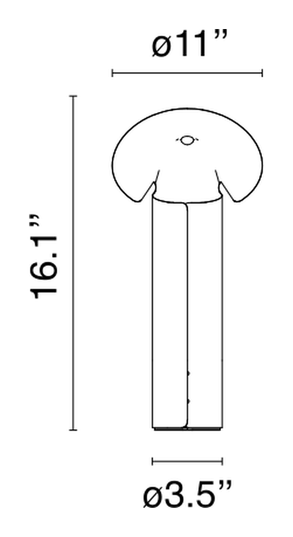 Chiara Table Lamp by Flos, size drawing