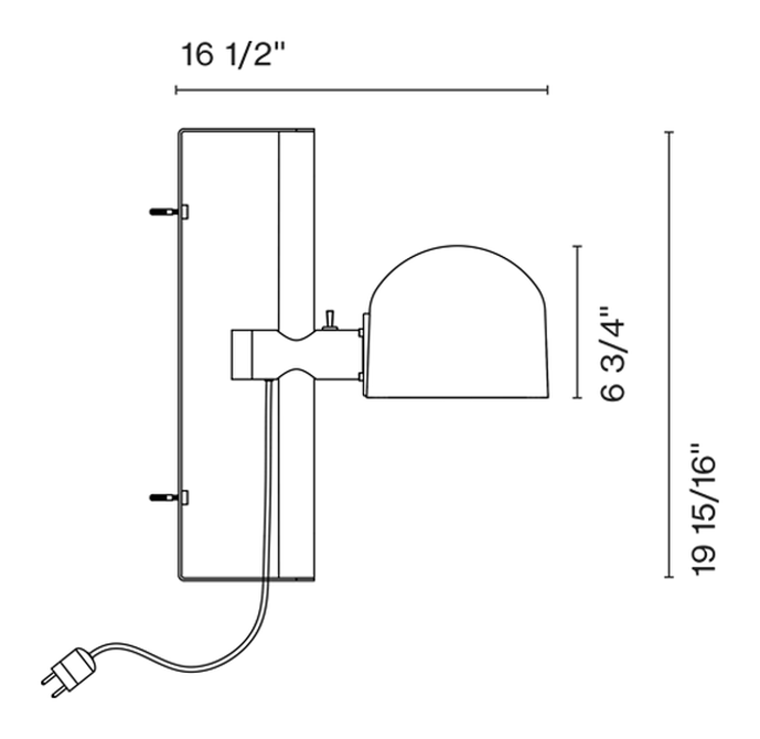 Lauro Wall Lamp by Marset, size drawing