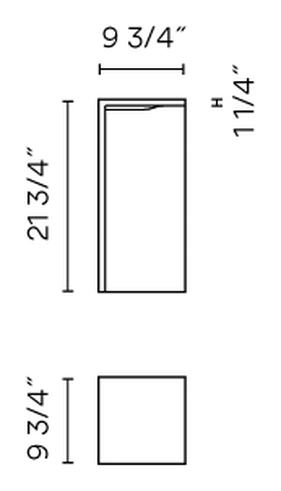 Empty Outdoor Light by Vibia, size drawing: Model 4136