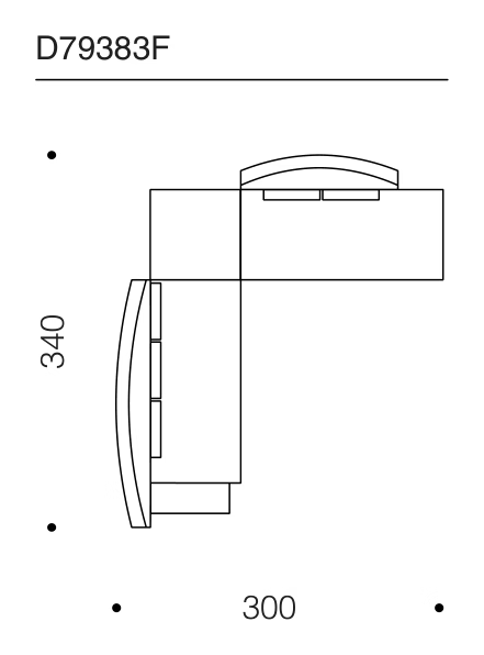 Wow Sofa by Driade, size drawing: D79383F