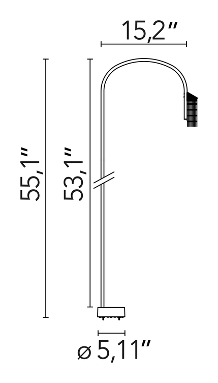 Caule Bollard Nest Light by Flos, size drawing: Caule Bollard Nest 3