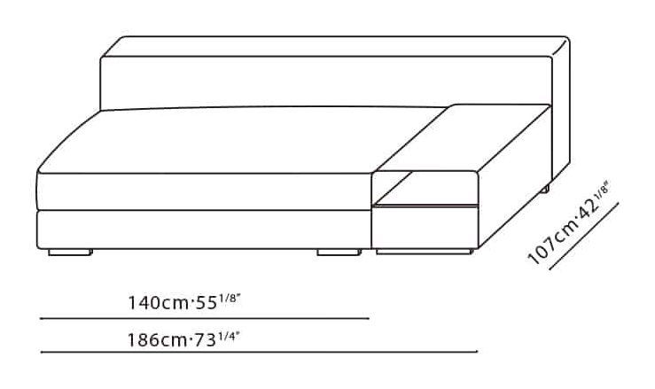 Epic Sofa by Camerich, size drawing: C01H0207