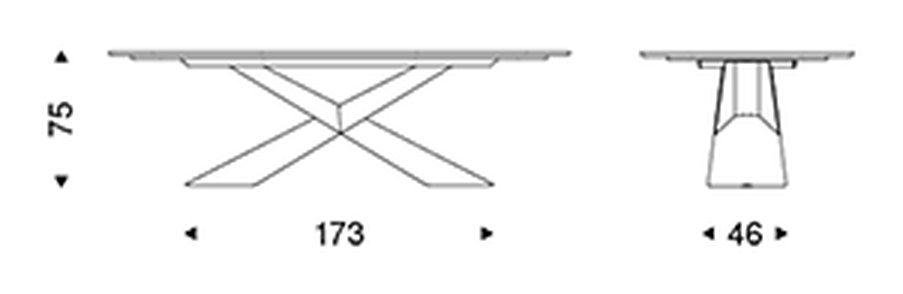 Tyron Marble Dining Table by Cattelan Italia, size drawing 5