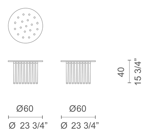 Org Side Table by Cappellini, size drawing: OG_5
