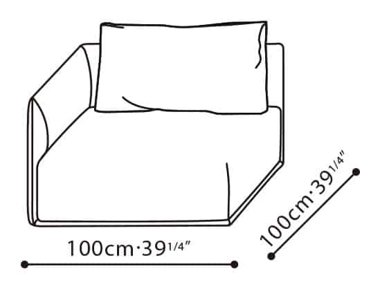 Elan-40 Sofa by Camerich, size drawing: C01B0201