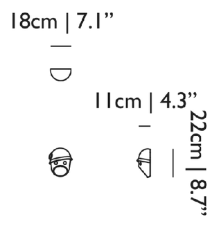The Party Wall Lamp by Moooi, size drawing: Coco