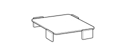 Tao Outdoor Coffee Table by Ditre Italia, size drawing: Side table, stoneware top 140x140