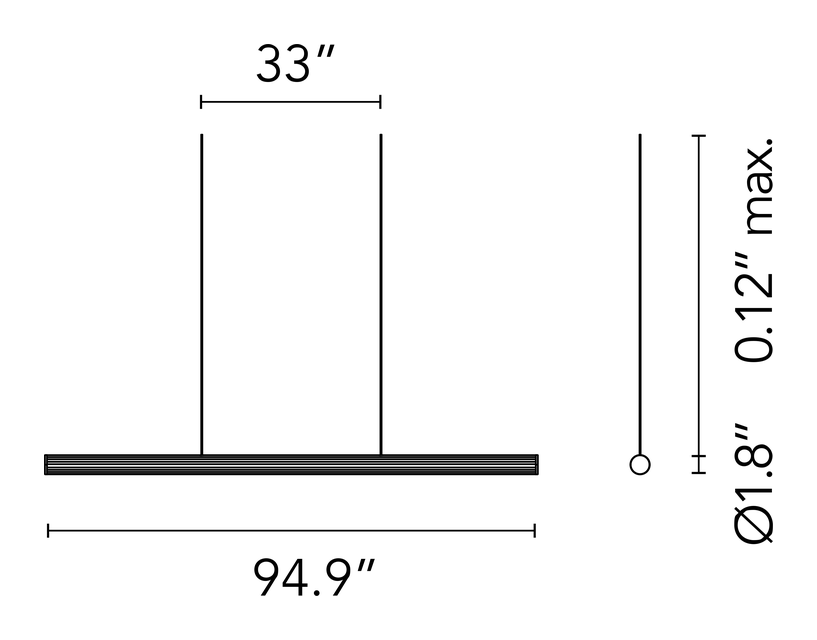 The Glowing Track 360 Suspension System by Flos, size drawing 3