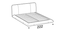 Avalon Bed by Ditre Italia, size drawing: King size bed for 193x203 mattress