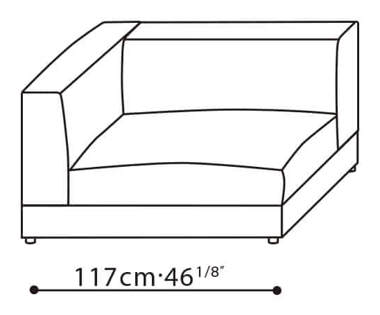 Nature Sofa by Camerich, size drawing: C01E0601