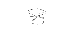 Cut Armchair by Ditre Italia, size drawing: Swivel footstool