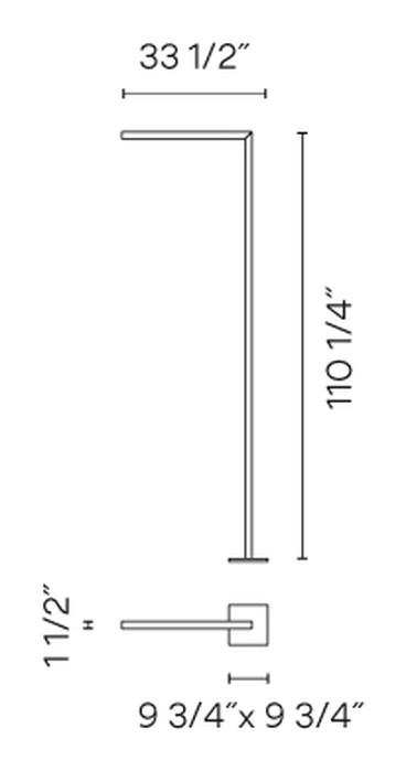 Palo Alto Outdoor Light by Vibia, size drawing: Model 4516