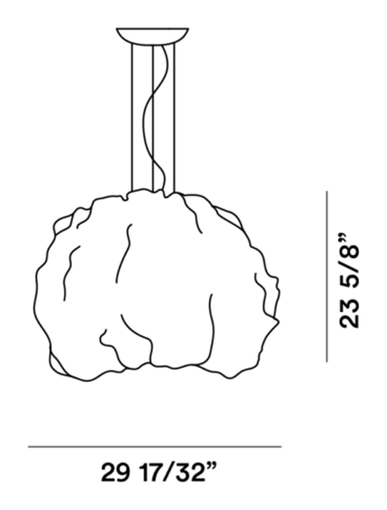 Nuee Pendant Lamp by Foscarini, size drawing
