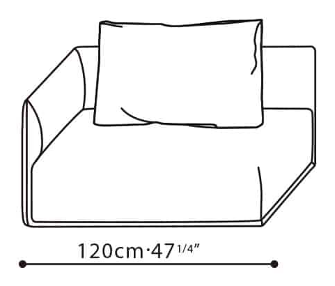 Elan-40 Sofa by Camerich, size drawing: C01B0203