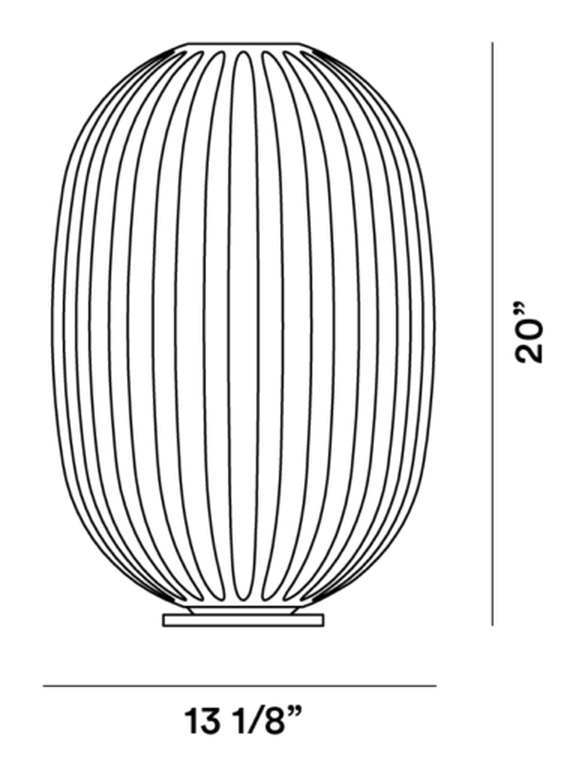 Plass Table Lamp by Foscarini, size drawing