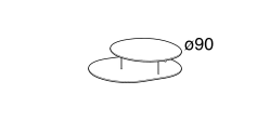 Staker Coffee Table by Ditre Italia, size drawing: Oval coffee table with wooden tops