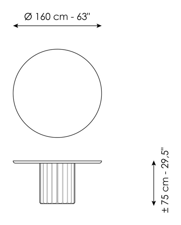 Dorian Dining Table by Bonaldo, size drawing 8