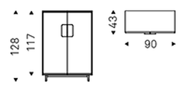 Tudor Sideboard by Cattelan Italia, size drawing