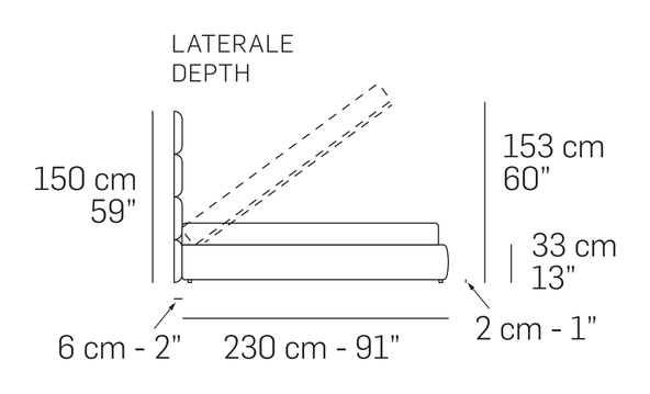 Dalia Bed by Nicoline, size drawing 6
