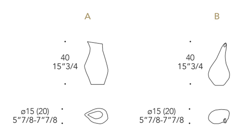 Vasi Calcedonio Vase by Reflex, size drawing