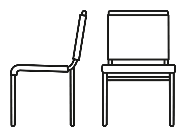 Air Chair by Connubia, size drawing
