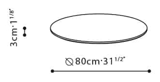 Spin Round Dining Table by Camerich, size drawing: B50H1008 Lazy Susan