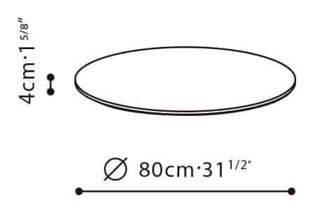 Unity Dining Table L by Camerich, size drawing: B50B0807