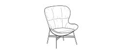 Softy Armchair by Ditre Italia, size drawing: Armchair iron base