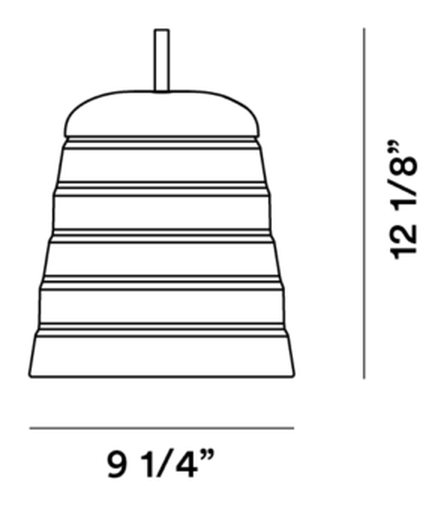 Cri Cri Outdoor Table Lamp by Foscarini, size drawing